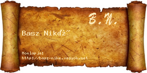 Basz Niké névjegykártya